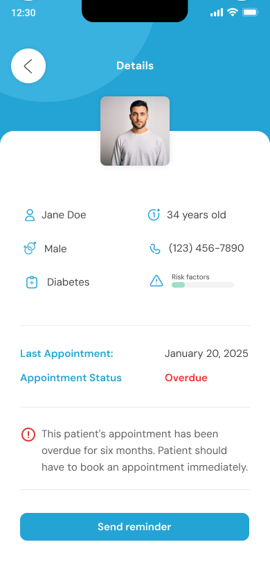 DocLinq mobile interface showing patient and provider connectivity